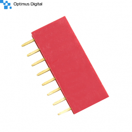 8p 2.54 mm Female Pin Header (Red)