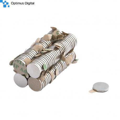 Magnet Disc din Neodim 8x1 mm N38 cu Banda Dublu Adeziva