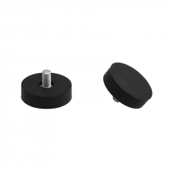 22 mm Rubberised Pot Magnet with Threaded Stem
