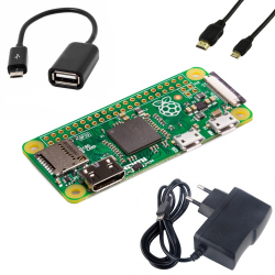 Raspberry Pi Zero + Power Supply + Mini HDMI Cable + USB OTG Cable