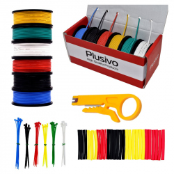 Plusivo PVC Insulated Wire Kit (24AWG, 6 colors, 11m each) (Resealed)