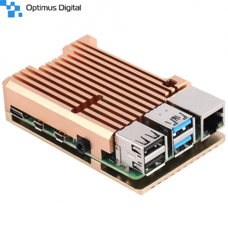 Heatsink Case for Raspberry Pi 4 (Gold Color, without Fan)