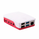 (pack) Raspberry Pi 4 Model B/2GB + White and Red Case and Plusivo Power Supply 5 V, 3 A