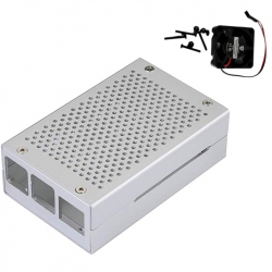 Carcasă Metalică Argintie cu Ventilator pentru Raspberry Pi 4