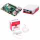 Pachet Raspberry Pi 4 Model B/8GB + Carcasă Alb cu Roșu și Alimentator Alb Oficial 5 V, 3 A