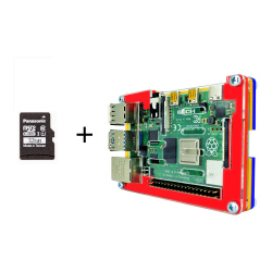 Pachet Raspberry Pi 4 Model B/4GB + Carcasă Multicoloră și Card MicroSD A1 Original de 32 GB cu NOOBs
