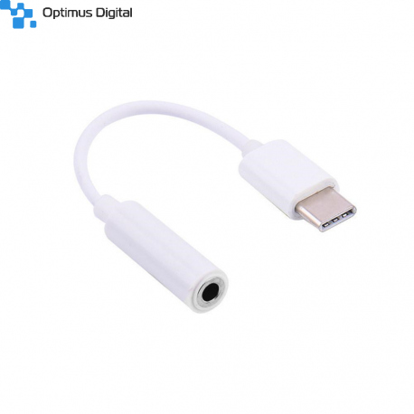 Cablu Adaptor USB Tip C la Audio Alb