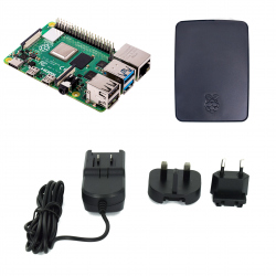 (pack) Raspberry Pi 4 Model B/8GB + Black and Grey Case and Plusivo Power Supply 5 V, 3 A