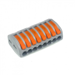 PCT-218 0.08-2.5mm 8 Pole Wire Connector Terminal Block with Spring Lock Lever for Cable Connection