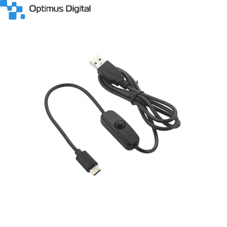 5V 3A USB to Type C Cable With ON/OFF Switch Power Control for Raspberry Pi 4B (1 Meter Black)