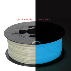 Filament Fosforescent pentru Imprimanta 3D 1.75 mm PLA 1 kg - Albastru