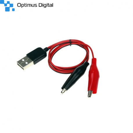 Alligator Test Clip Cable 58 cm with USB Male Connector