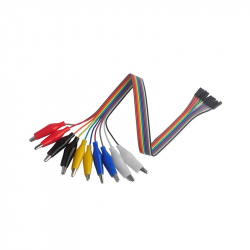 10Pin Alligator Clips Jumper Wires Crocodile Dupont Line with Female Connector Cable for DIY Connection - 20cm