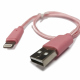 Optimus Electric 30 cm Fabric Braided Lightning to USB-A Male Cable - Rose gold