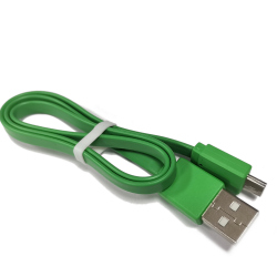Flat Cable Type-A to Micro USB - Green