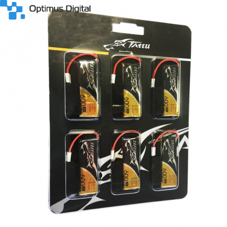 Tattu 600mAh 3.7V 30C 1S1P Lipo Battery Pack with Molex Plug (6 pcs/pack)