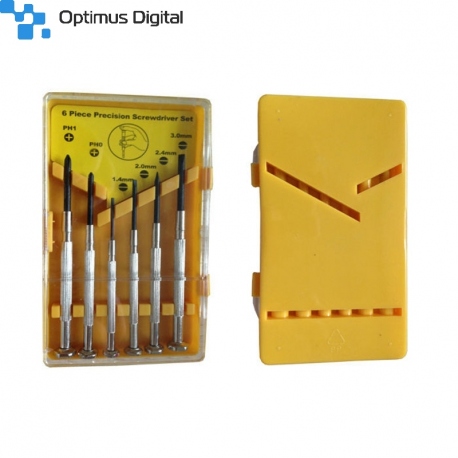 Set of 6 Miniature Screwdrivers with Yellow Box