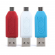 SD Card Reader with USB and Micro USB - Red