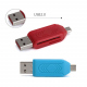 SD Card Reader with USB and Micro USB - Red