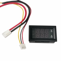 Red-Blue Panel Voltmeter and Amperemeter 0-100 V, 10 A