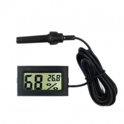 Black Digital Thermometer with External Probe