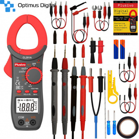 Plusivo CL201-A Digital Clamp Meter T-RMS 1999 Counts