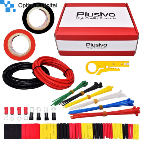 Set de fire siliconice Plusivo (12AWG, 2 culori, 3m fiecare)