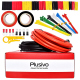 Plusivo 12AWG Hook up Wire Kit - 600V Tinned Stranded Silicone Wire of 2 Different Colors x 3m each