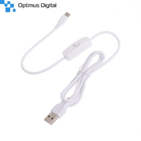5V 3A USB to Type C Cable With ON/OFF Switch Power for Raspberry Pi 4B (1.5 m, white)