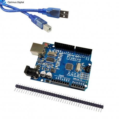 Placă de Dezvoltare Compatibilă cu Arduino UNO (ATmega328p și CH340) şi Cablu 50 cm