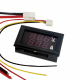 Red-Blue Panel Voltmeter and Amperemeter 0-100 V, 50 A without Shunt