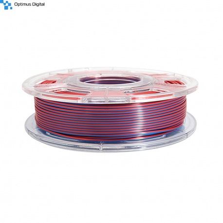 1.75 mm, 1 kg PLA Silk Two Colors Filament for 3D Printer - Blue & Red