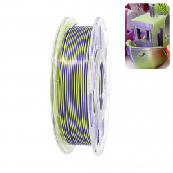 1.75 mm, 1 kg PLA Silk Two Colors Filament for 3D Printer - Purple & Yellow