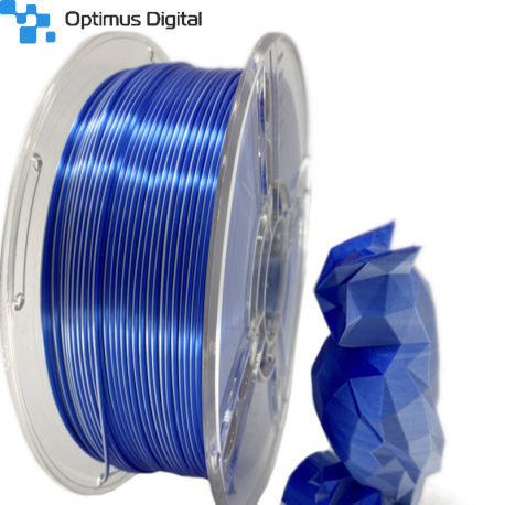 1.75 mm, 1 kg PLA Silk Two Colors Filament for 3D Printer - Silver & Dark Blue