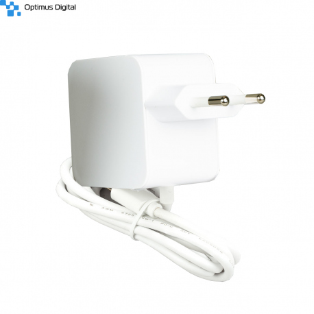 Alimentator Alb Raspberry Pi 45W cu Mufa USB-C (stecher EU)