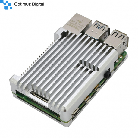 Heatsink Case for Raspberry Pi 4 (Silver Color, without Fan, screws, inbus and termic pads)