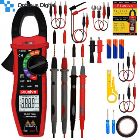 Plusivo AC/DC Current Digital Clamp Meter T-RMS 6000 Counts