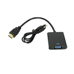 Convertor de la HDMI la VGA Negru cu Suport Audio