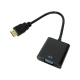 Black HDMI to VGA Compatible Converter with Audio Suport