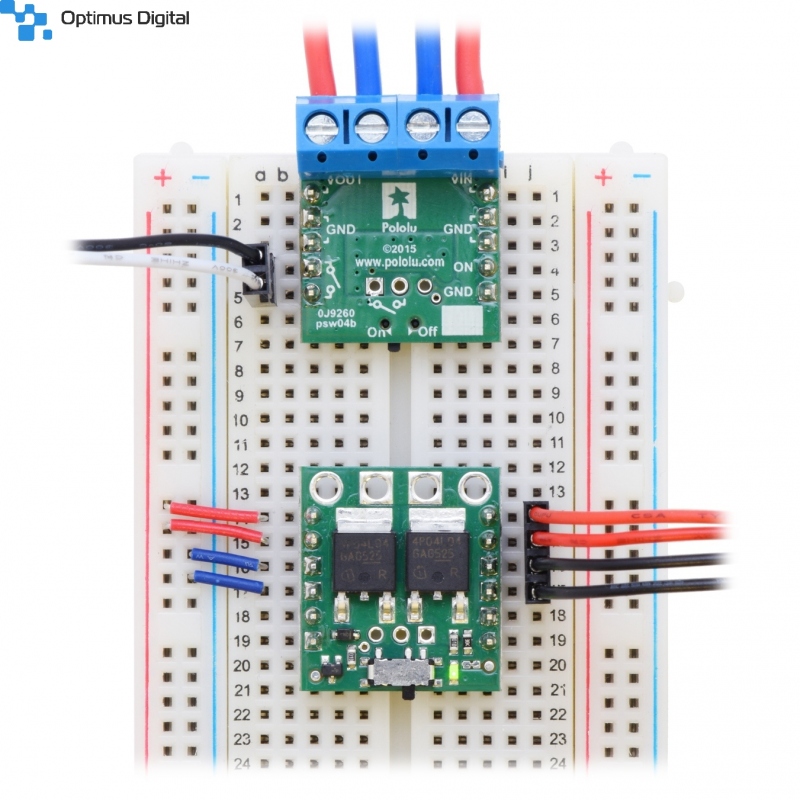 Pololu - Mini Pushbutton Power Switch with Reverse Voltage Protection, LV