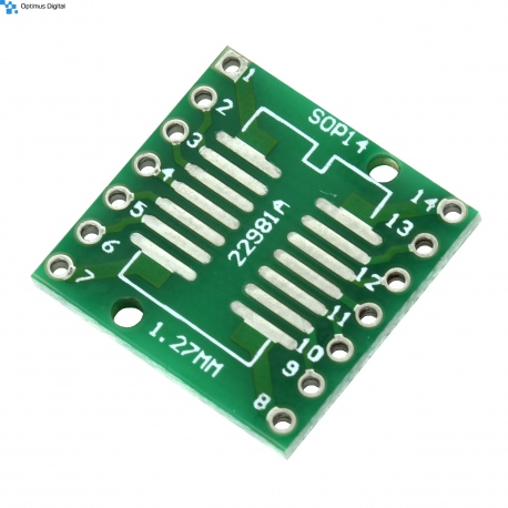 SOP14, SSOP14 and TSSOP14 to DIP PCB Adapter