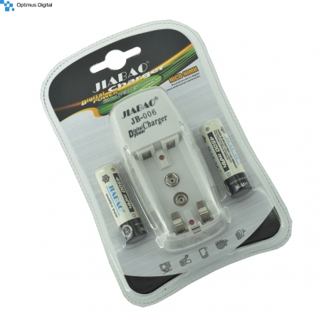 NiMh Rechargeable 2 AA Batteries Set with Charger for NiMh AA / AAA / 9V Batteries