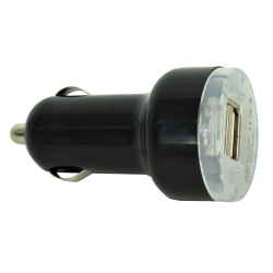 Dual USB Car Charger with Transparent Cap (black)