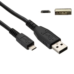 From USB AM to Micro USB Cable 50 cm (Black) 