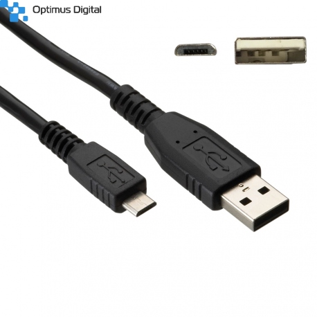 From USB AM to Micro USB Cable 50 cm (Black) 