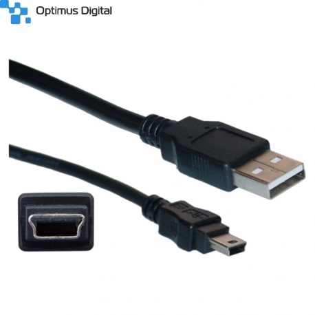 From USB AM To Mini USB 50 cm Cable ( Black )